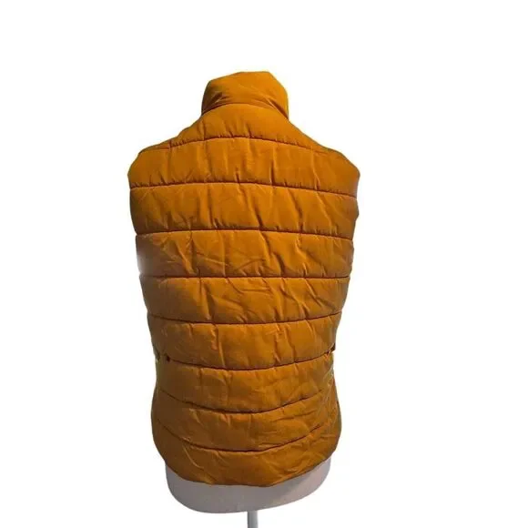 Love Tree Women's Yellow Gold Quilted Puffer Vest Size Medium / Large Casual - Picture 3 of 11